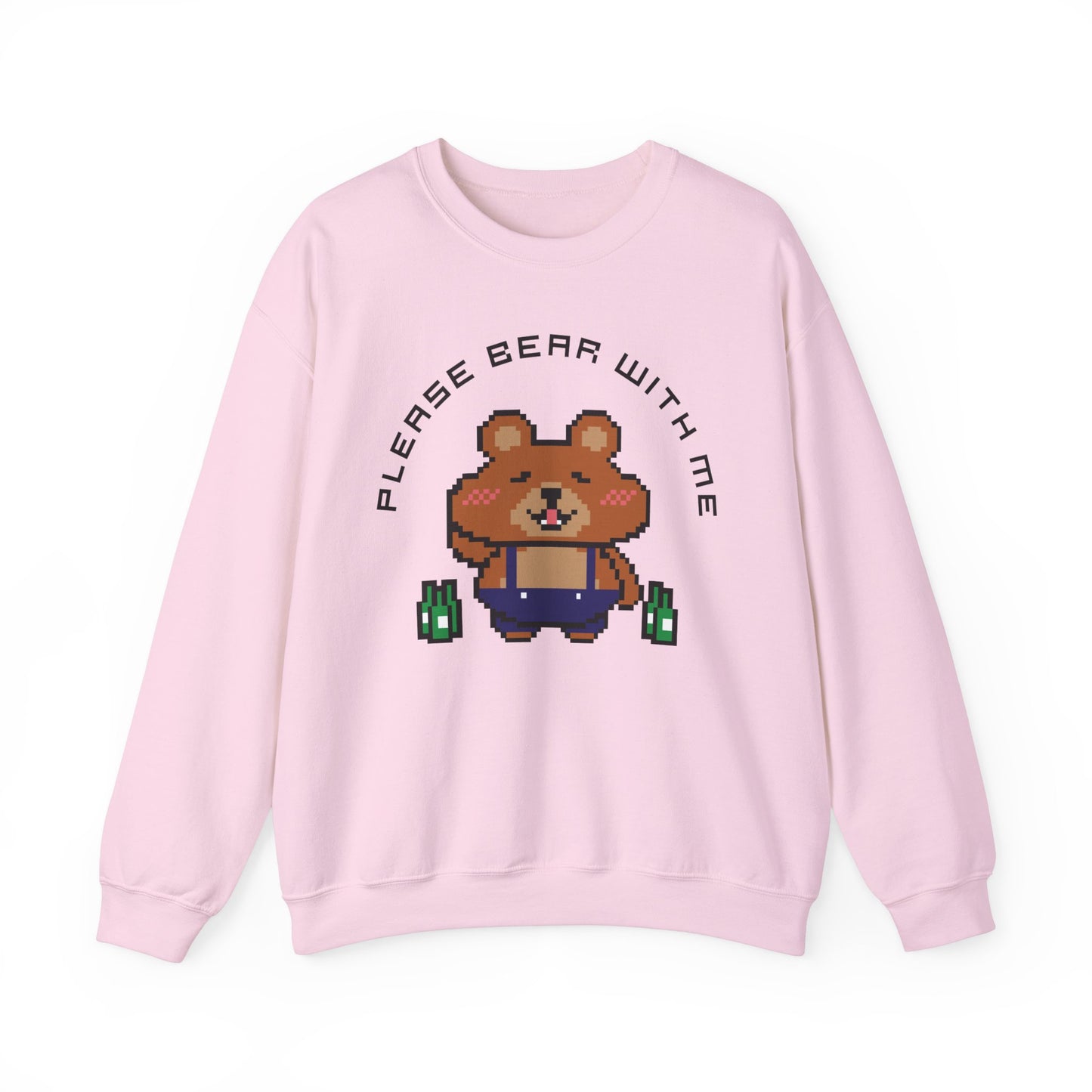 EPPIX Unisex Heavy Blend Crewneck Sweatshirt - Please Bear With Me Funny Pixel Art Illustration