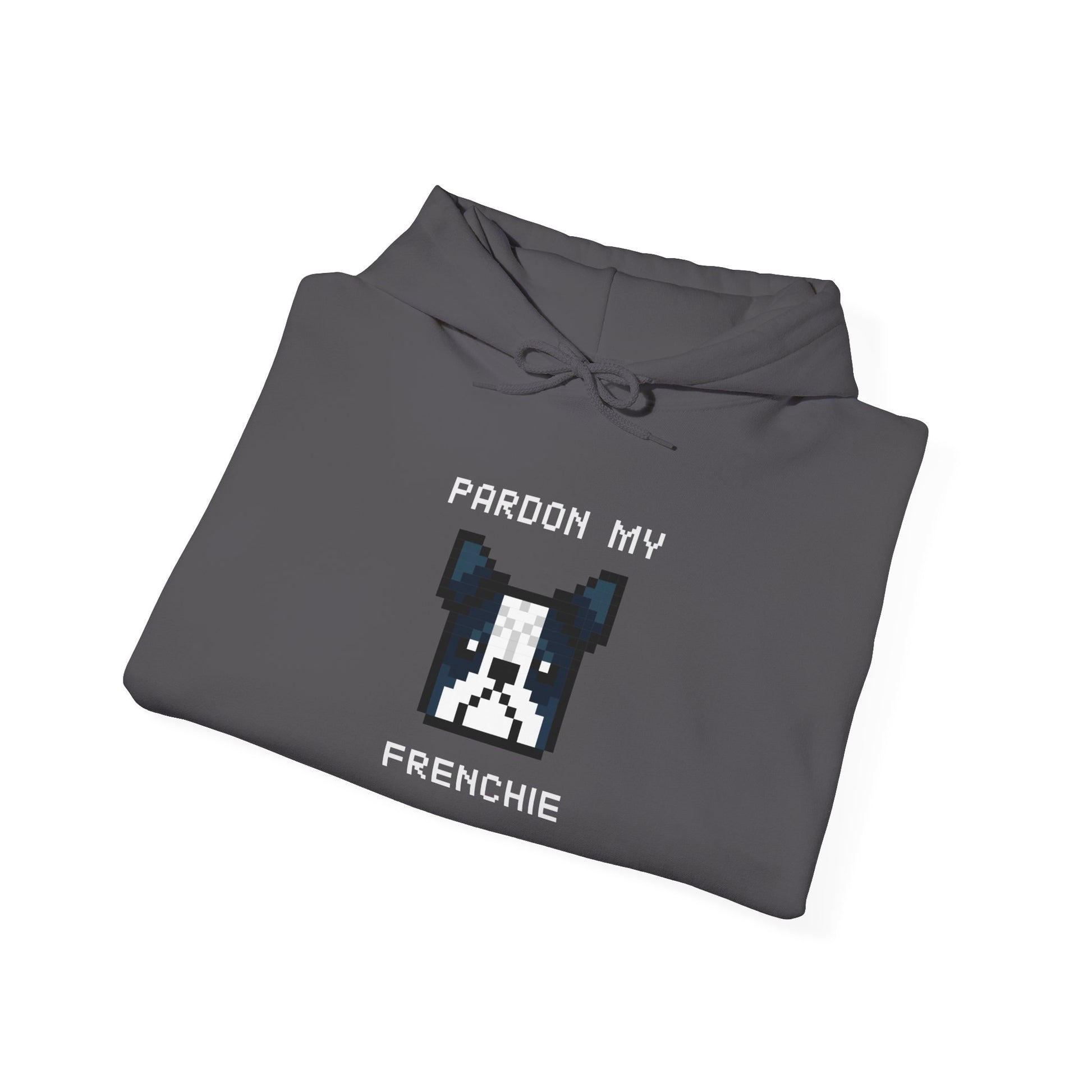 EPPIX Essential Hoodie Charcoal Pardon My Frenchie Folded