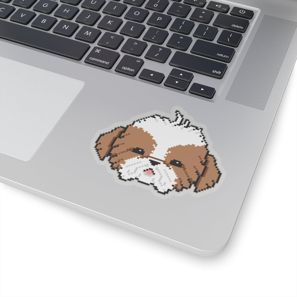 Eppix Kiss Cut Transparent Sticker Shih Tzu Pixel Art Illustration On Laptop 6"