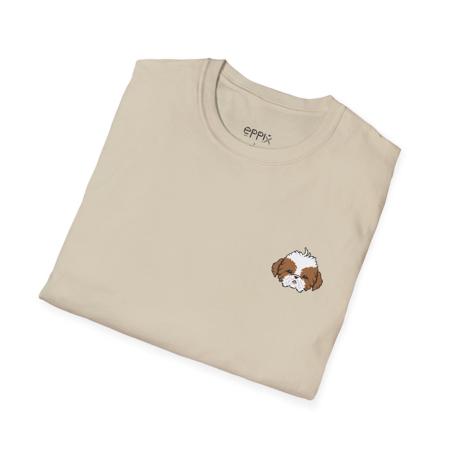 EPPIX Unisex Softstyle T-Shirt - Baby Shih Tzu Pixel Hund Illustration Süßer Welpe 