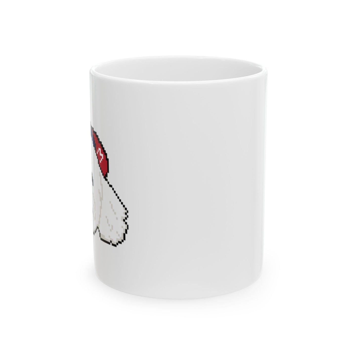 EPPIX Ceramic White Mug - Hipster Maltese Pixel Dog Illustration (11oz, 15oz)