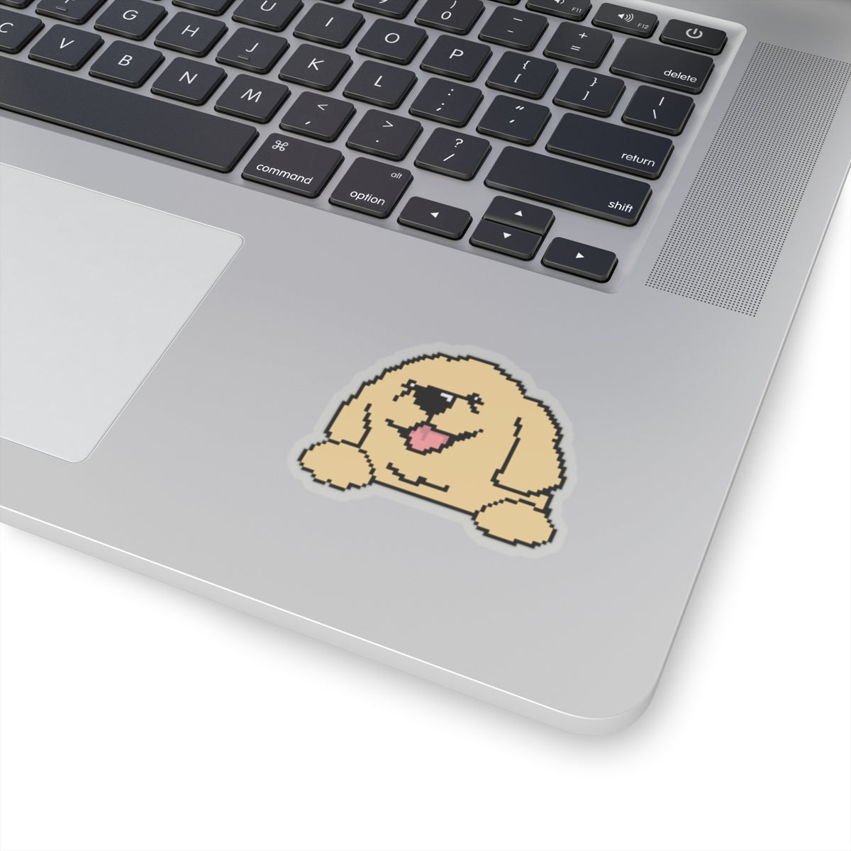 Eppix Kiss Cut Transparent Sticker Golden Retriever Pixel Art Illustration On Laptop 4"