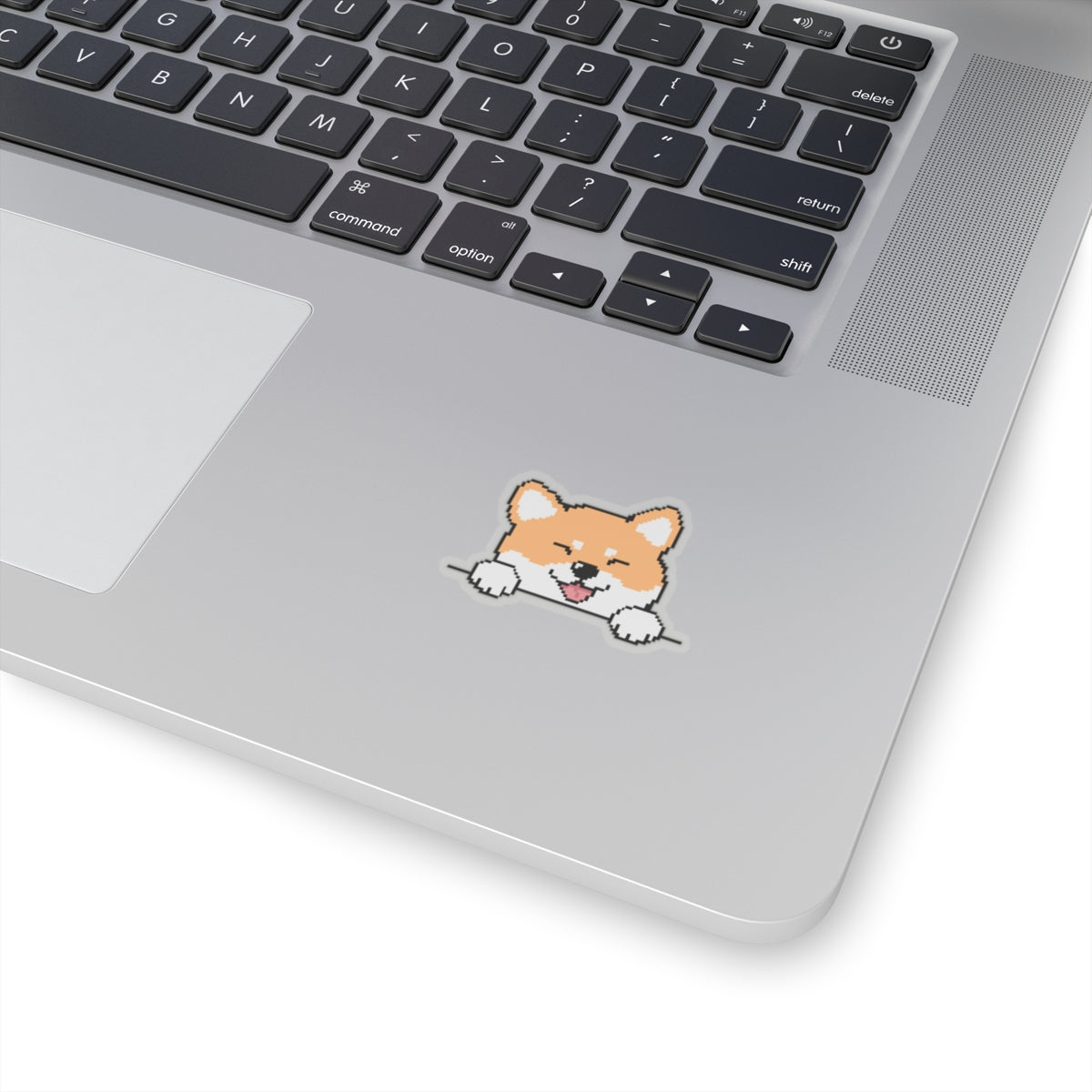 Eppix Kiss Cut Transparent Sticker Shiba Inu Pixel Art Illustration On Laptop 3"