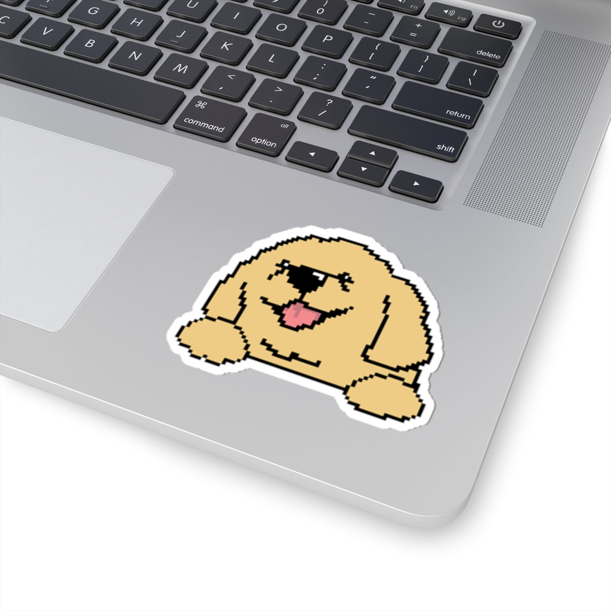 Eppix Kiss Cut Vinyl Sticker Golden Retriever Pixel Art Illustration On Laptop 6"