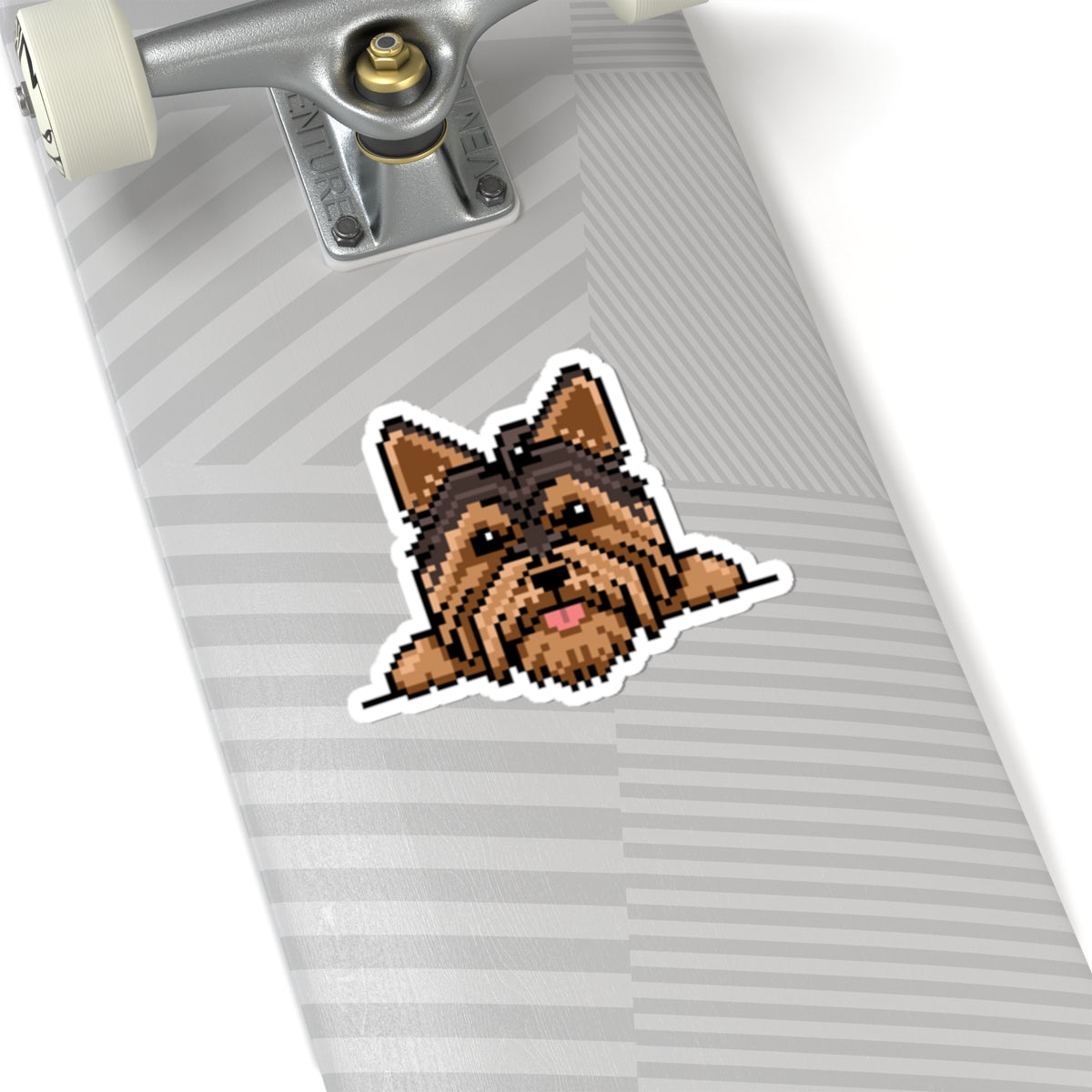 Eppix Kiss Cut Vinyl Sticker Yorkshire Terrier Yorkie Pixel Art Illustration On Skateboard 6"