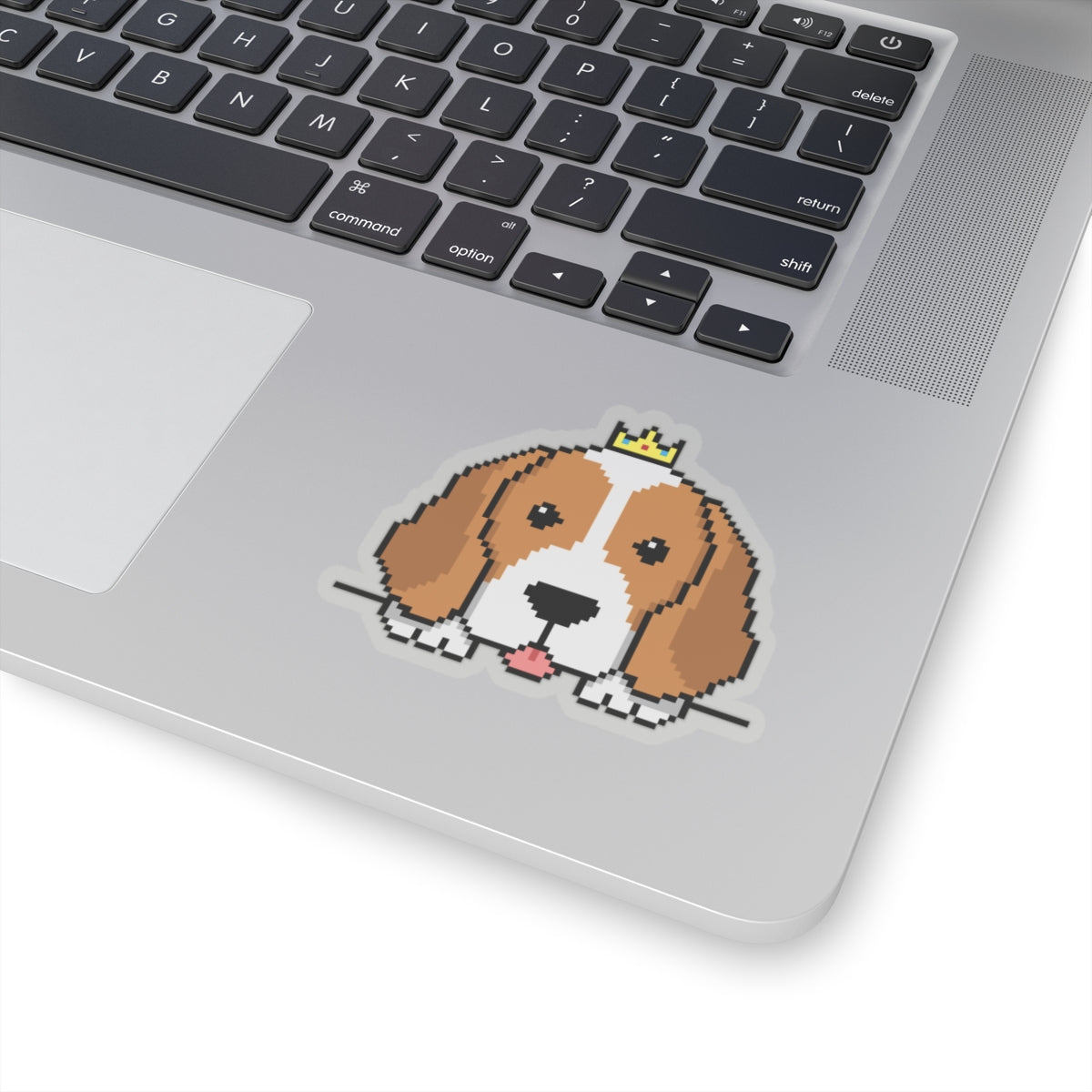 Eppix Kiss Cut Transparent Sticker Beagle Pixel Art Illustration On Laptop 6"