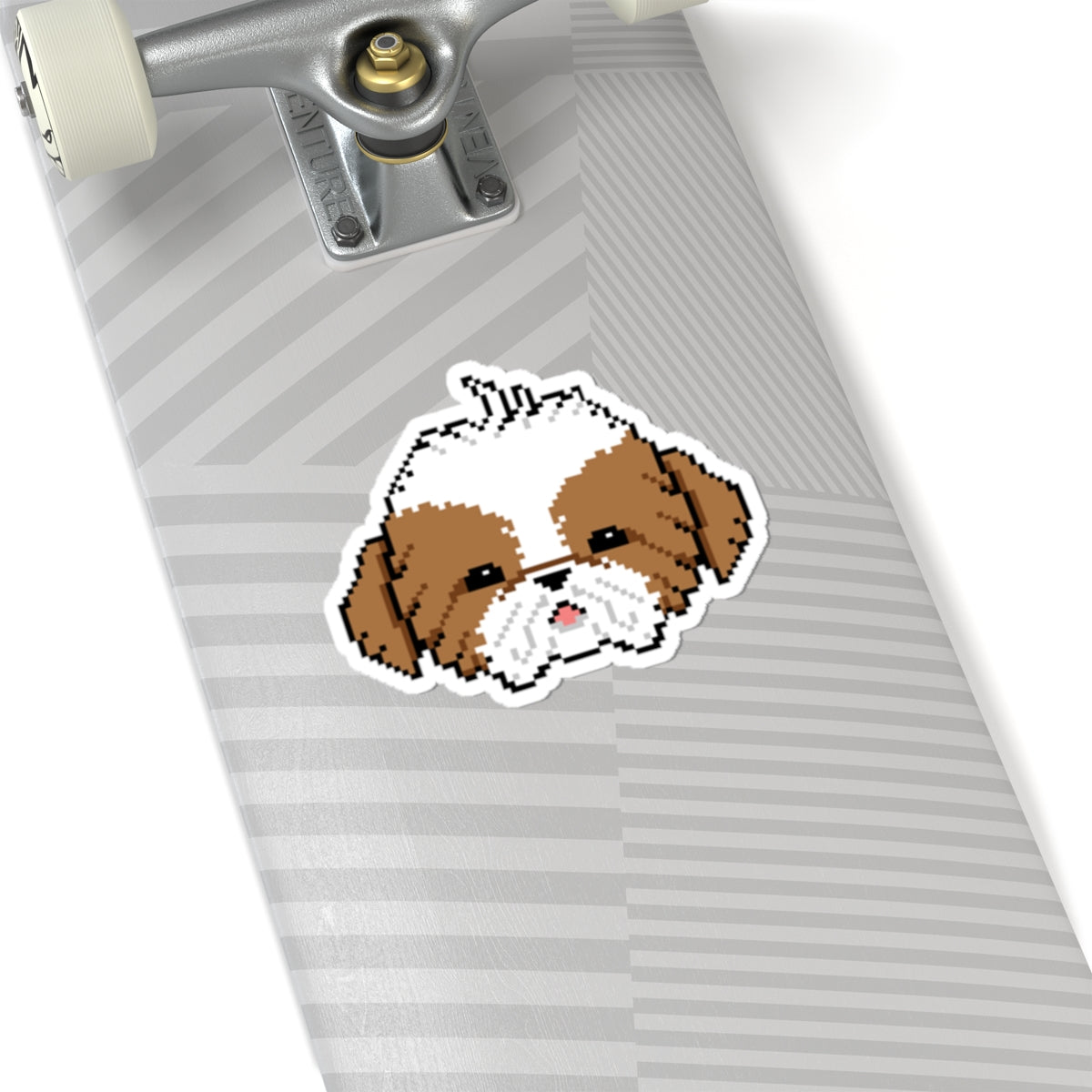 Eppix Kiss Cut Vinyl Sticker Shih Tzu Pixel Art Illustration On Skateboard 6"