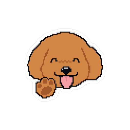 Eppix Kiss Cut Vinyl Sticker Poodle Pixel Art Illustration