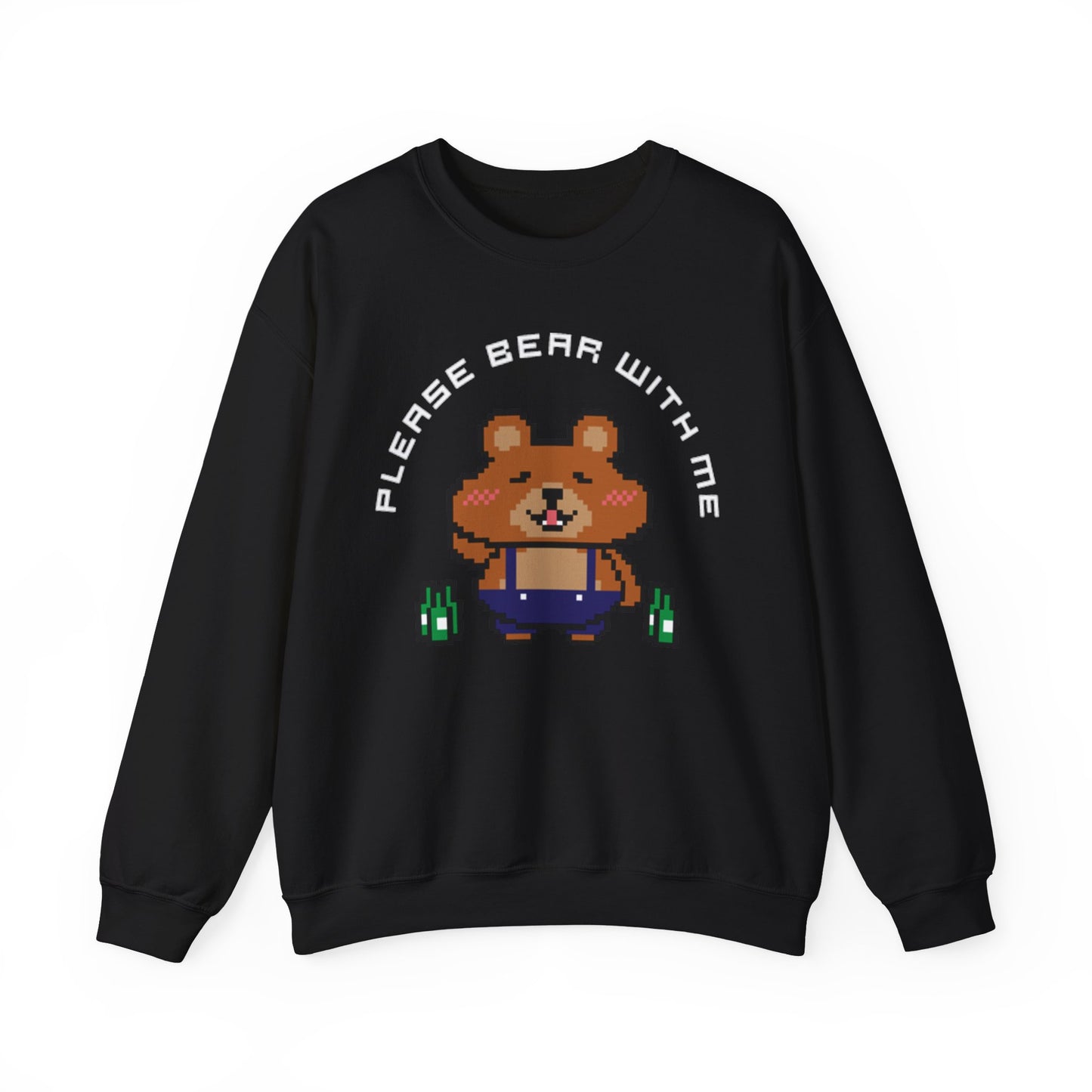 EPPIX Unisex Heavy Blend Crewneck Sweatshirt - Please Bear With Me Funny Pixel Art Illustration