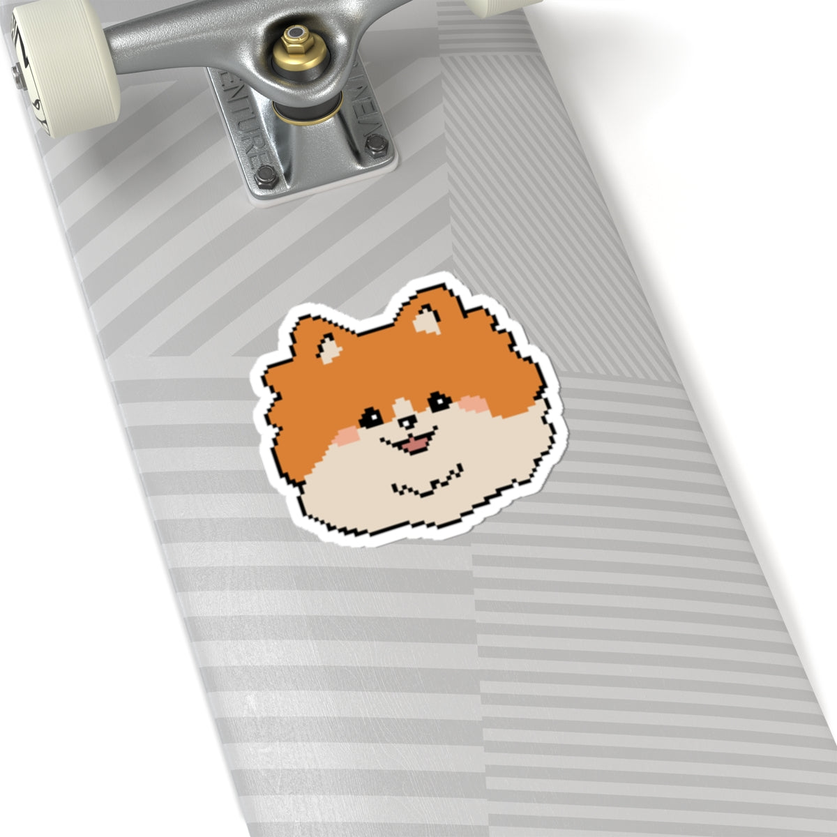 Eppix Kiss Cut Vinyl Sticker Pomeranian Pixel Art Illustration On Skateboard 6"