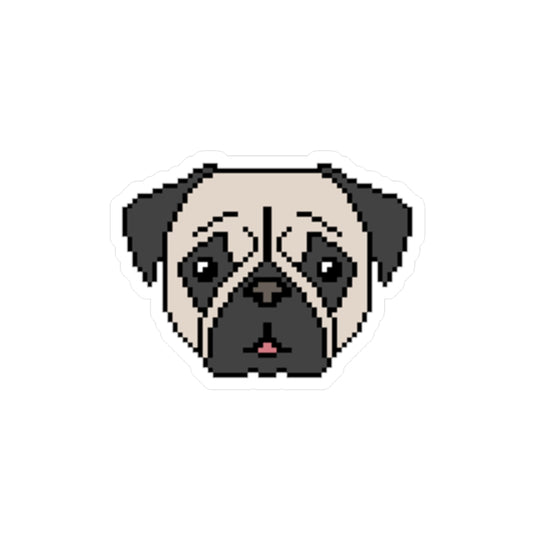 Eppix Kiss Cut Vinyl Sticker Pug Pixel Art Illustration