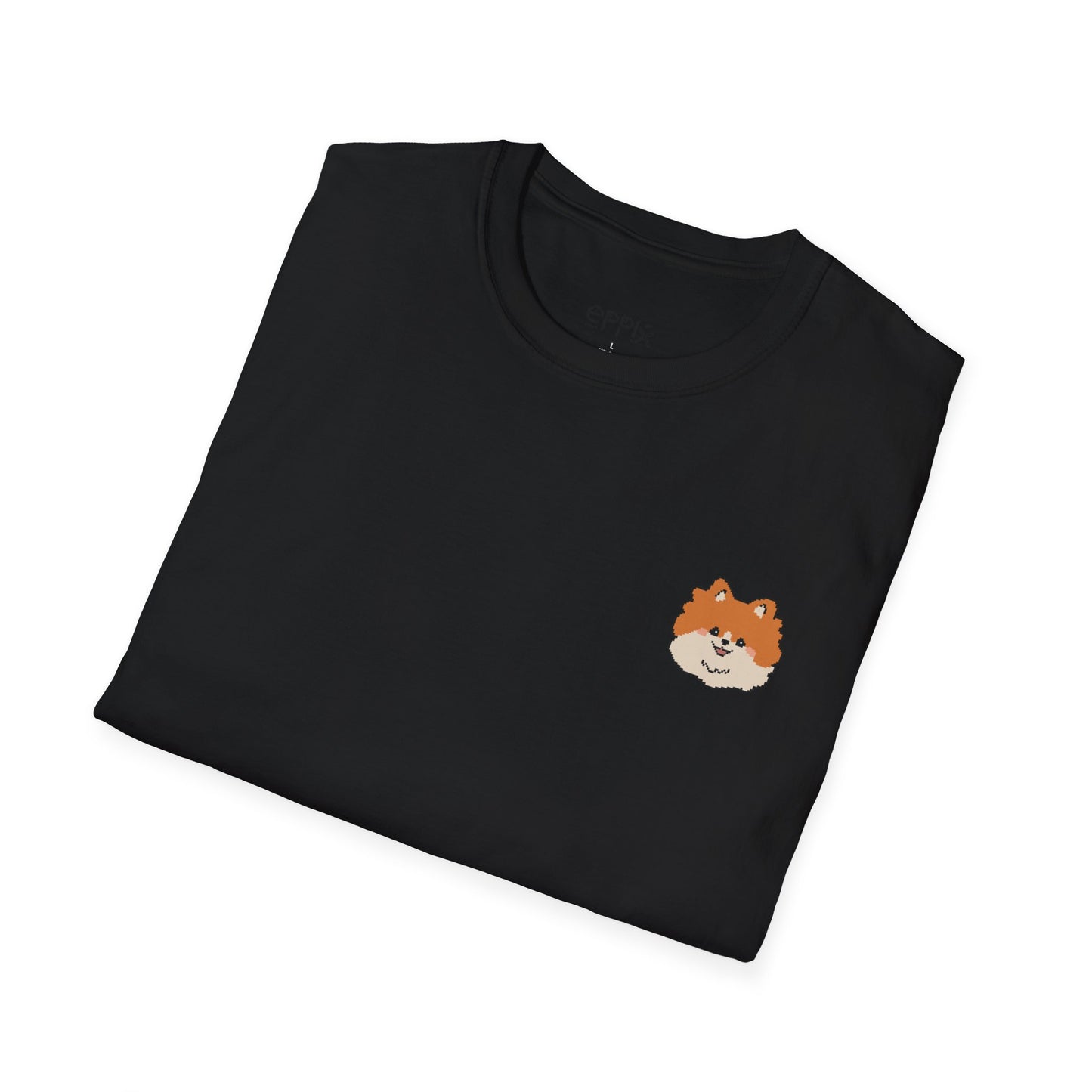 EPPIX Unisex Softstyle T-Shirt - Cute Pomeranian Puppy Pixel Dog Illustration Pom Pom