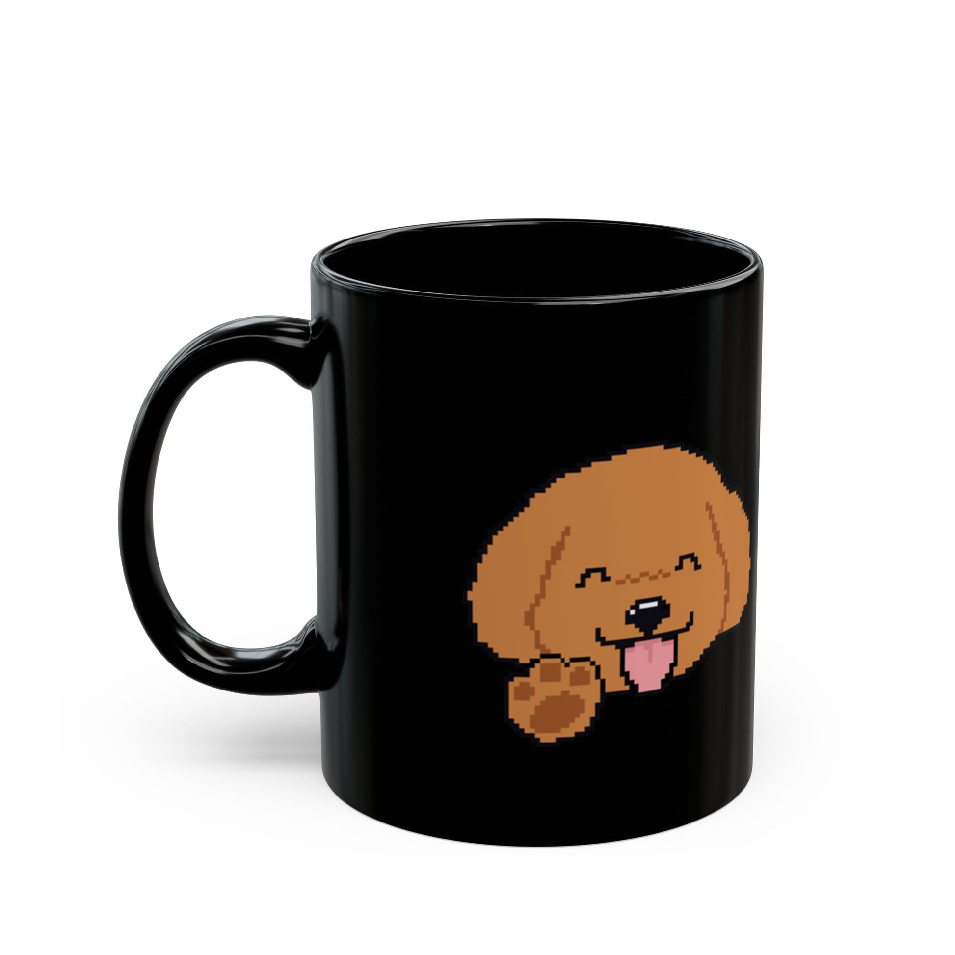 Eppix Black Ceramic Mug Poodle Pixel Art Illustration Right 17oz