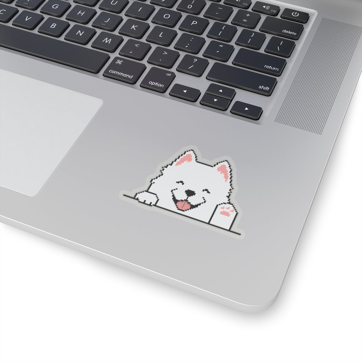 Eppix Kiss Cut Transparent Sticker Samoyed Pixel Art Illustration On Laptop 4"