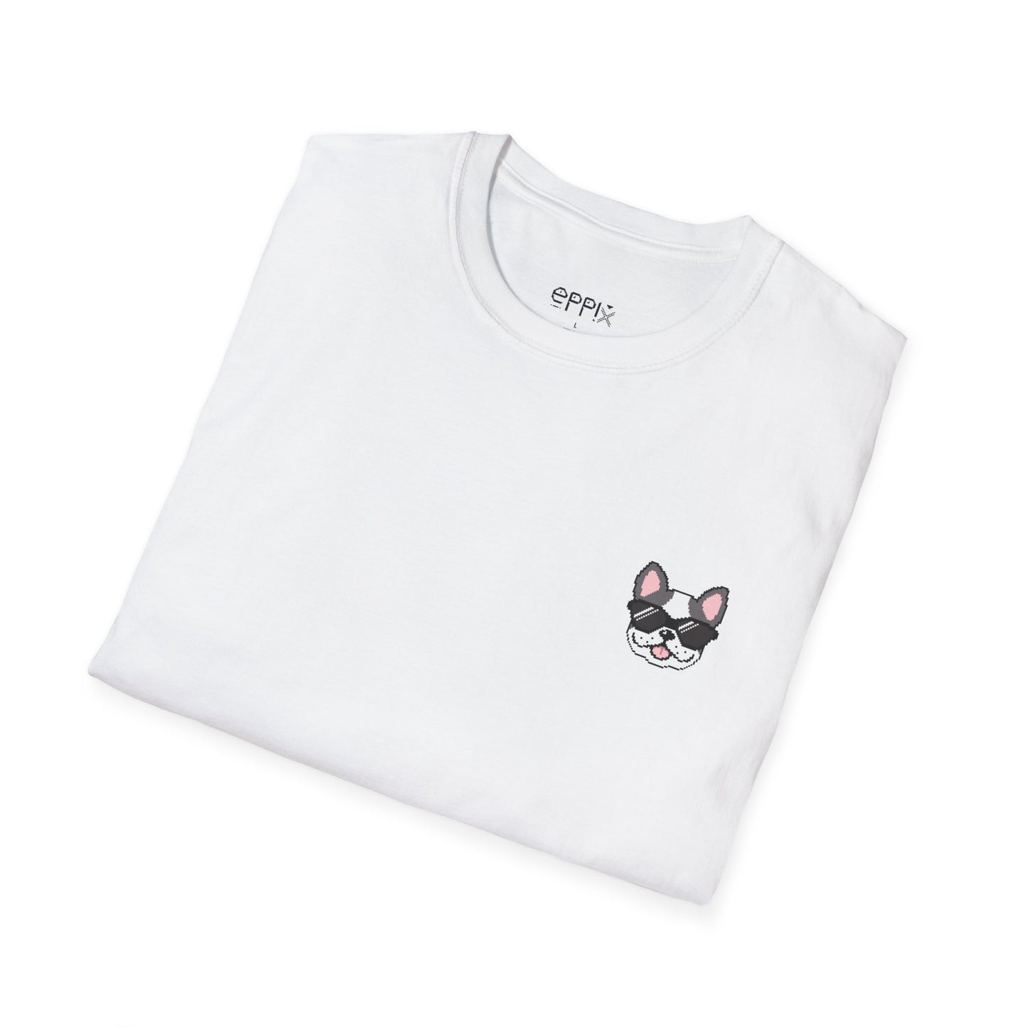 EPPIX Unisex Softstyle T-Shirt - Cool Frenchie Pixel Dog Illustration