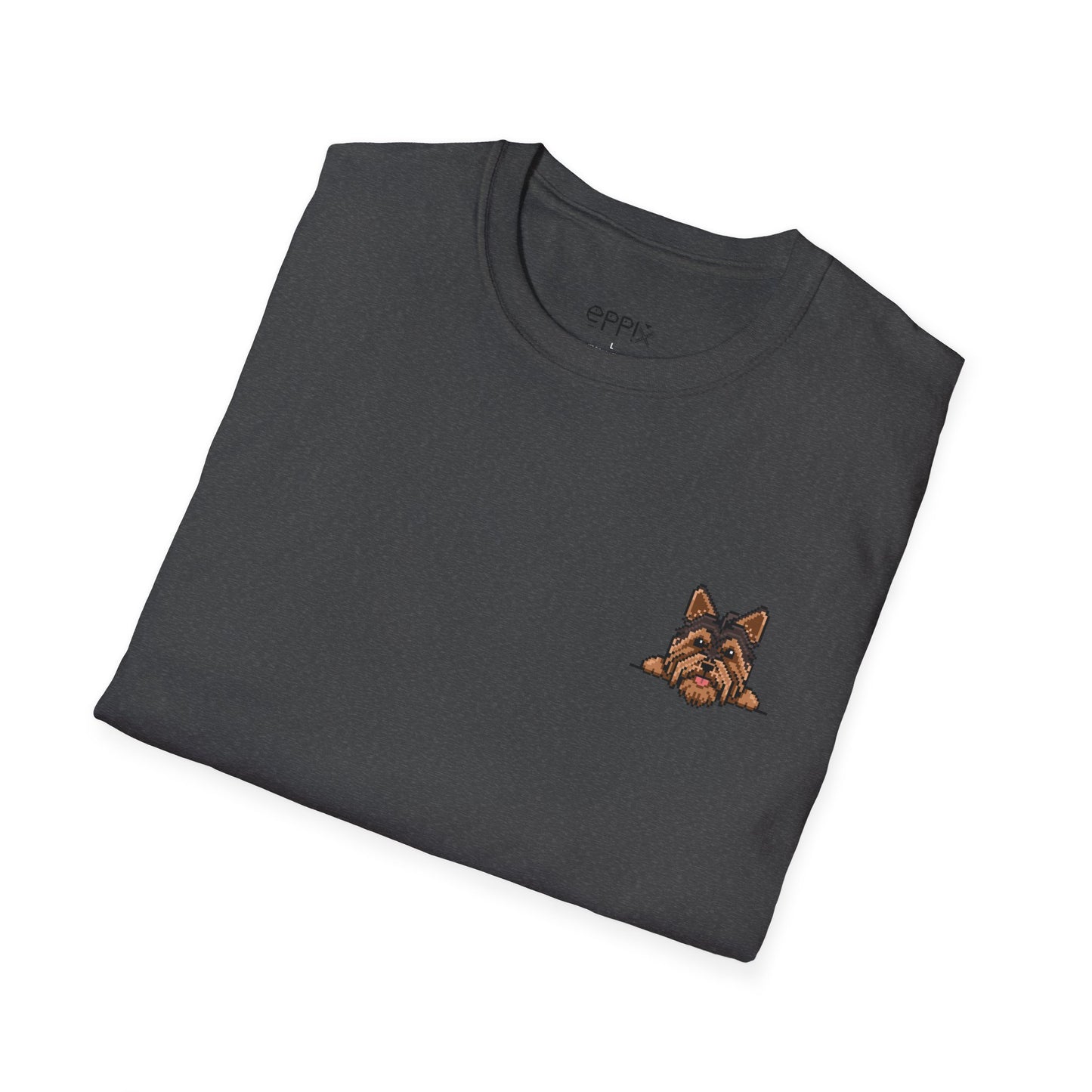 EPPIX Unisex Softstyle T-Shirt - Süße Yorkie Pixel Hund Illustration 