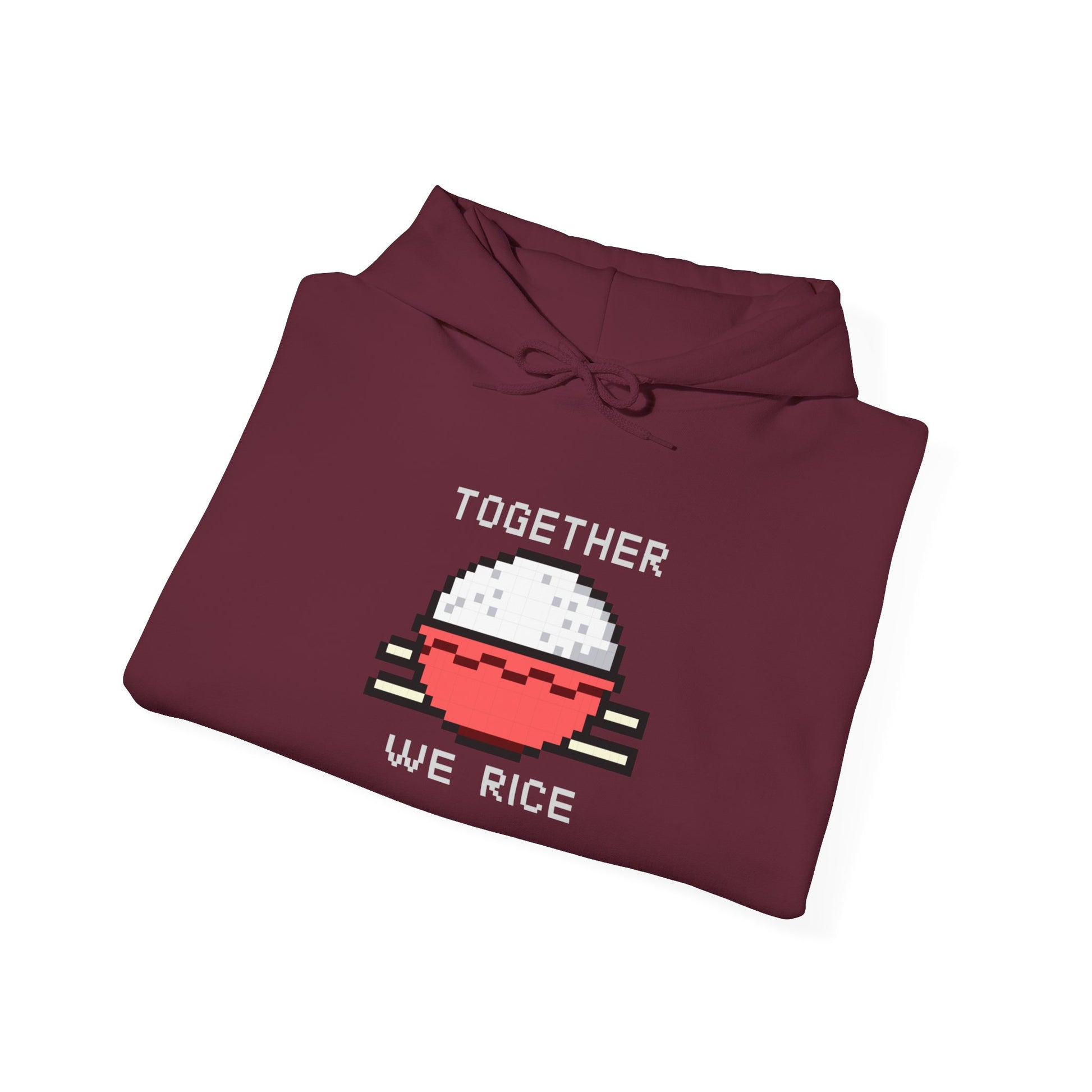 EPPIX Essential Hoodie Maroon Together We Rice Folded