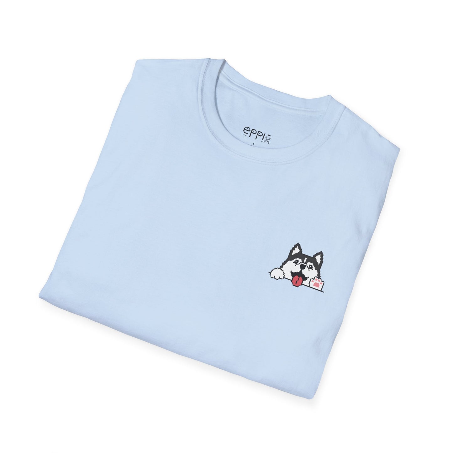 EPPIX Unisex Softstyle T-Shirt - Sibirischer Husky Alaskan Malamute Pixel Hund Illustration 