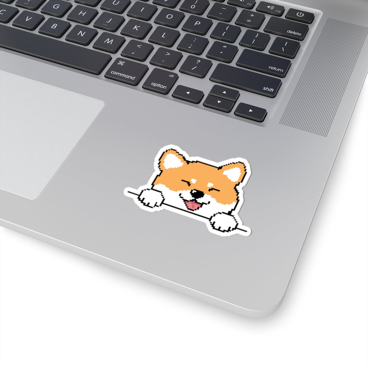 Eppix Kiss Cut Vinyl Sticker Shiba Inu Pixel Art Illustration On Laptop 4"