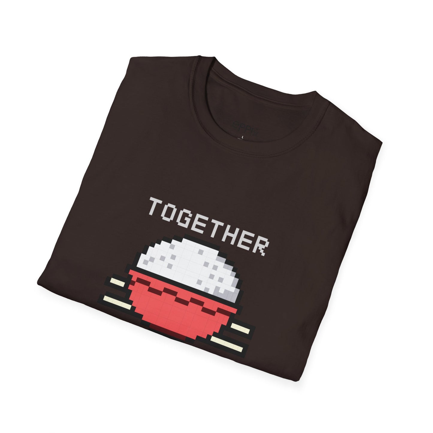 Camiseta unisex Softstyle de EPPIX: ilustración de Pixel Rice Together We Rice 