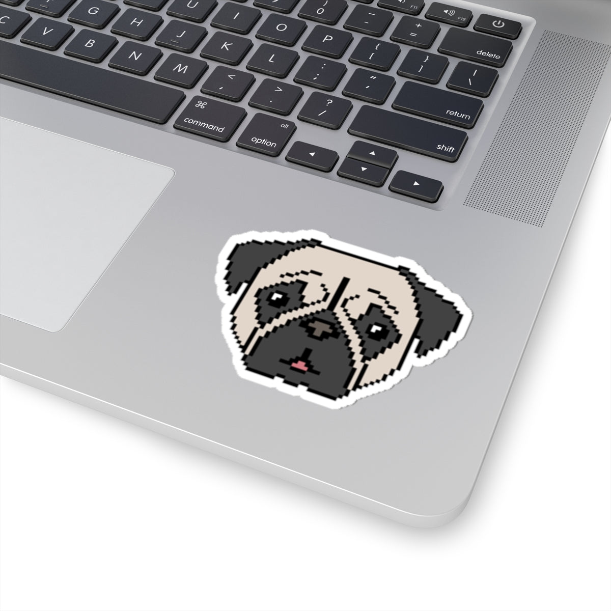 Eppix Kiss Cut Vinyl Sticker Pug Pixel Art Illustration On Laptop 6"