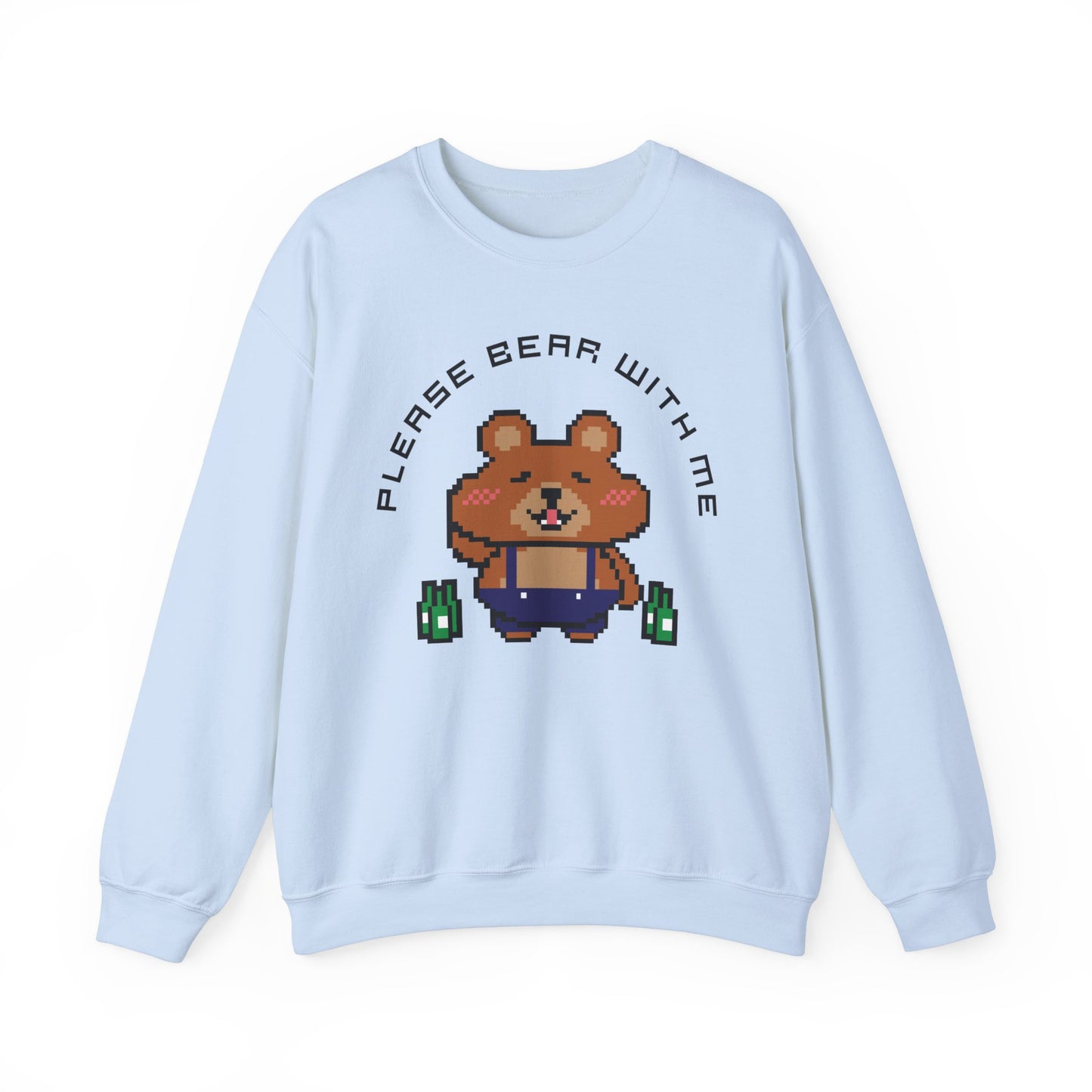 EPPIX Unisex Heavy Blend Crewneck Sweatshirt - Please Bear With Me Funny Pixel Art Illustration