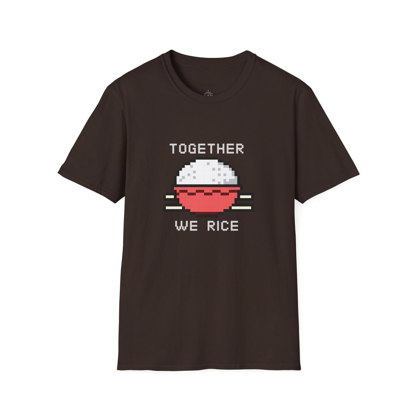 Camiseta unisex Softstyle de EPPIX: ilustración de Pixel Rice Together We Rice 