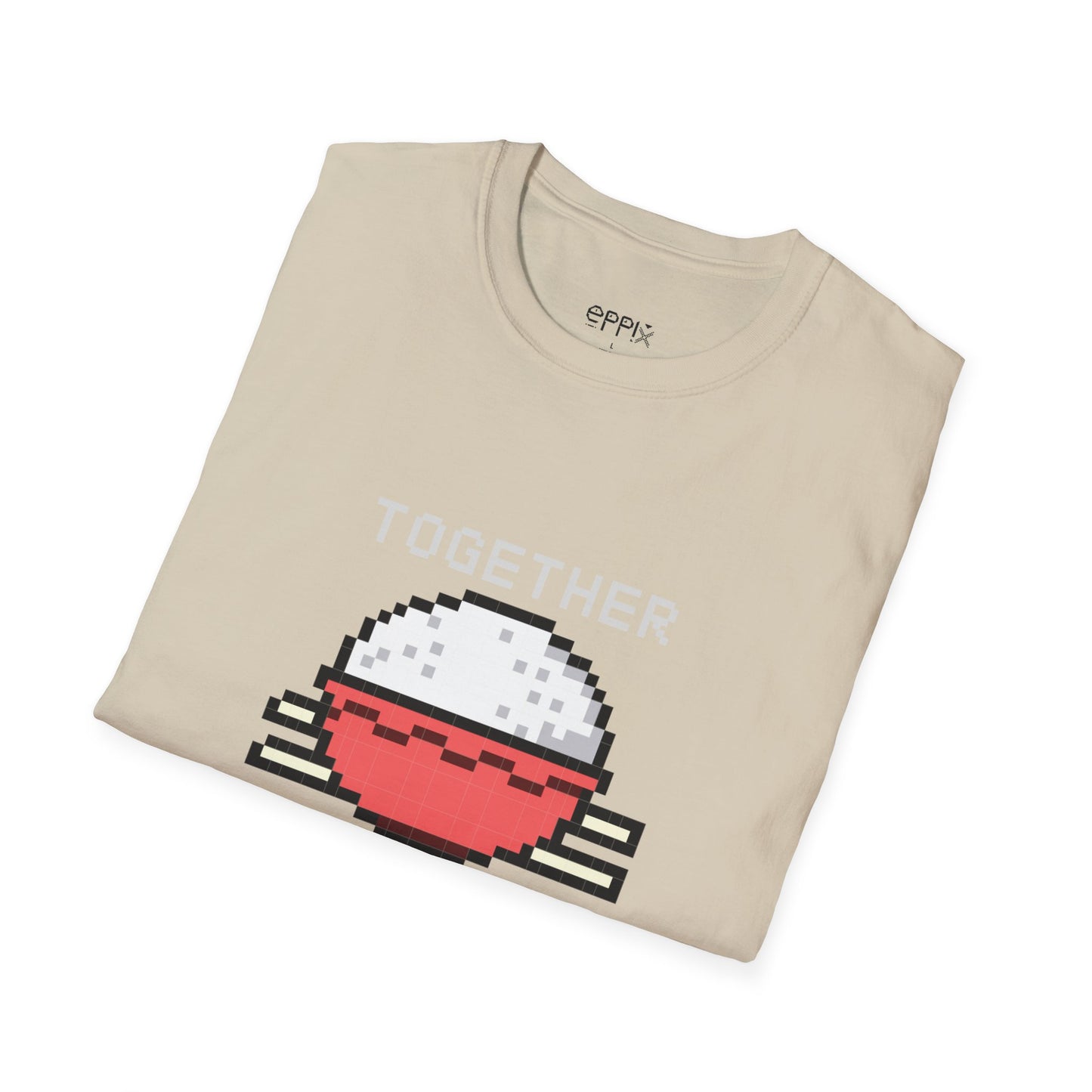 EPPIX Unisex Softstyle T-Shirt - Pixel Rice Illustration Together We Rice