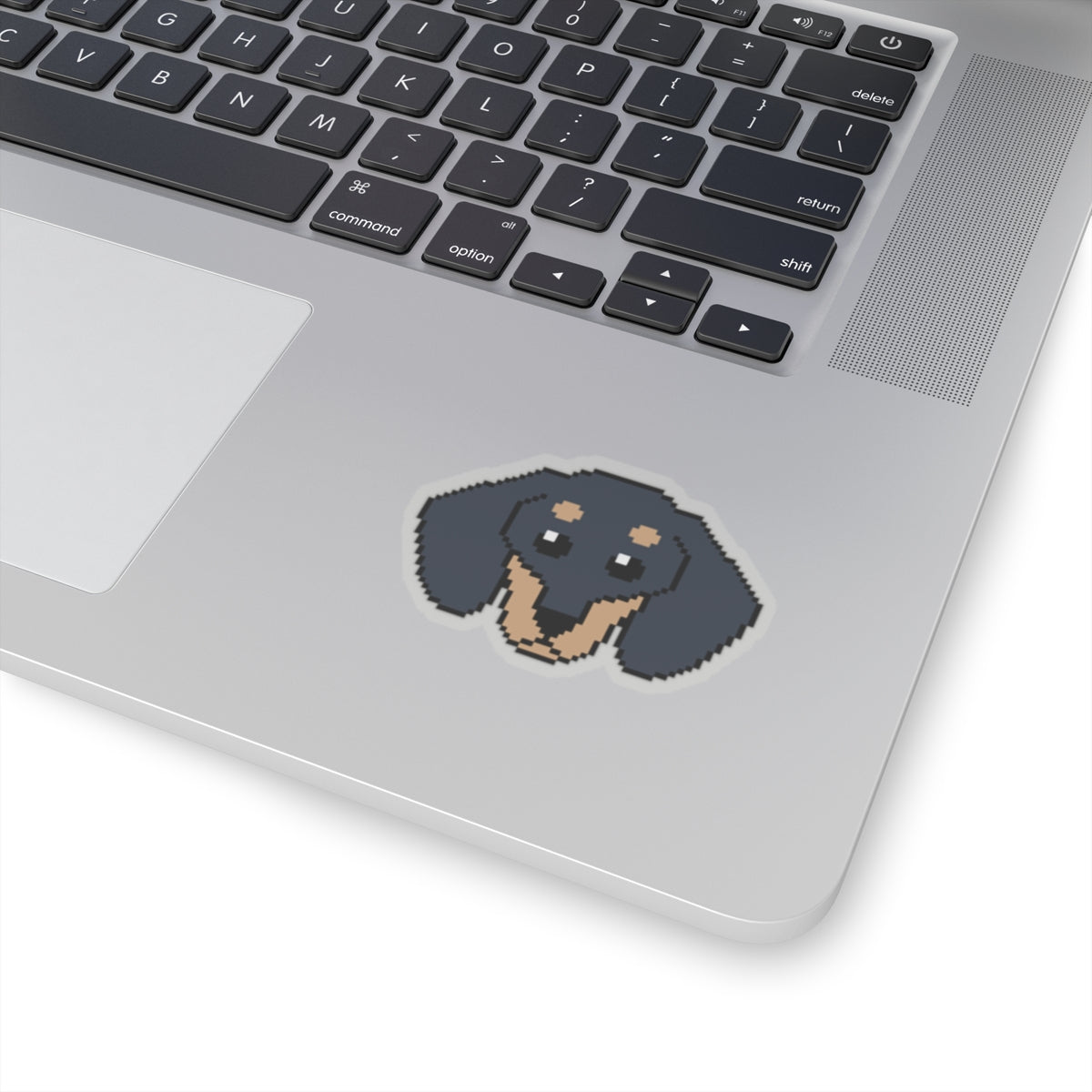 Eppix Kiss Cut Transparent Sticker Dachsund Pixel Art Illustration On Laptop 4"