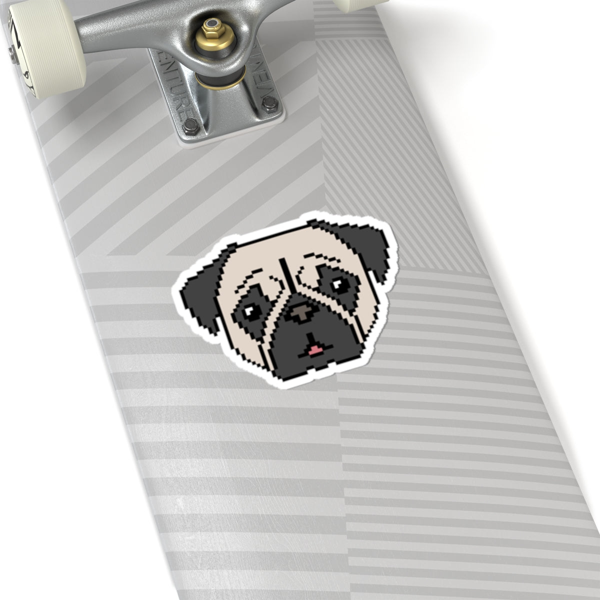 Eppix Kiss Cut Vinyl Sticker Pug Pixel Art Illustration On Skateboard 6"