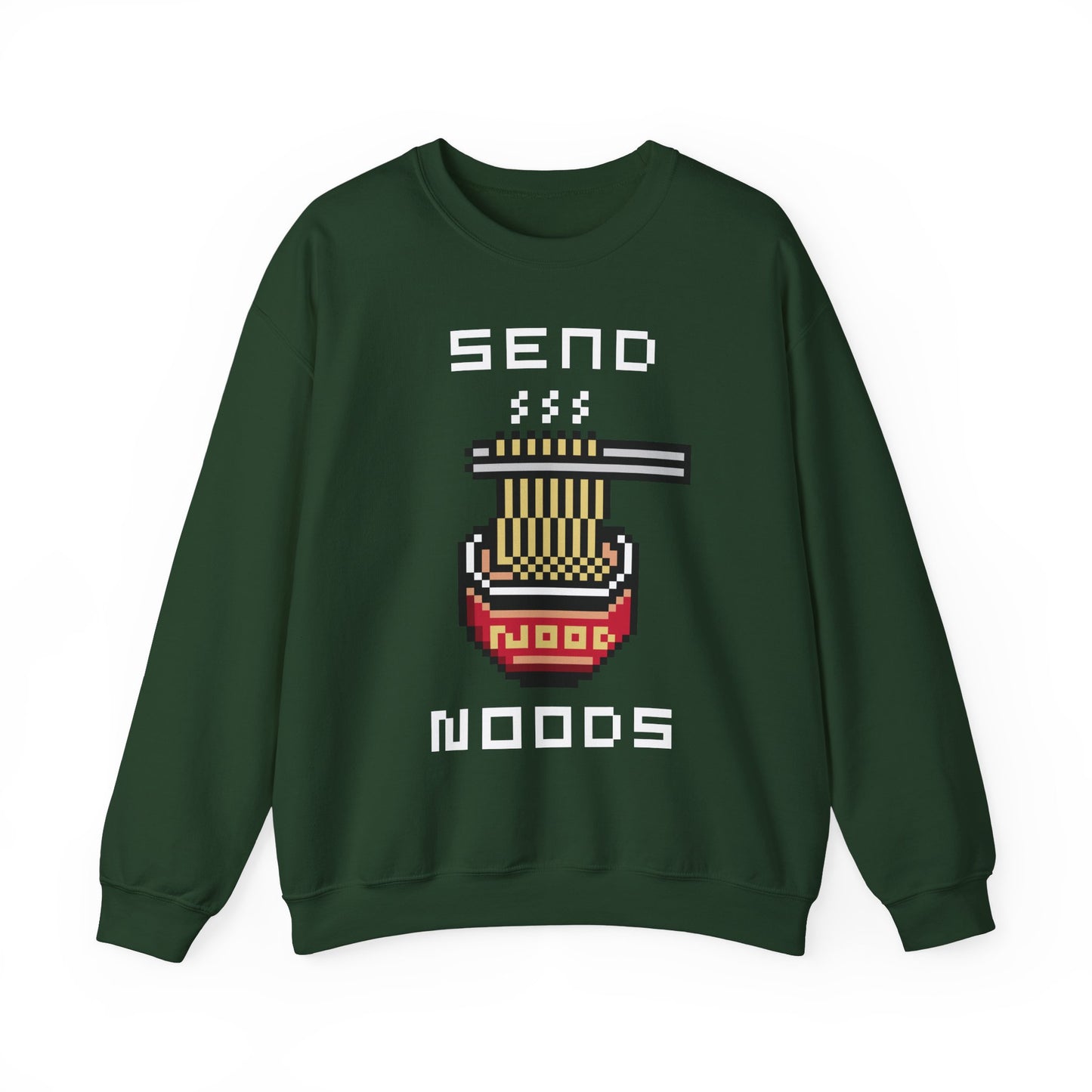 EPPIX Unisex Heavy Blend Crewneck Sweatshirt - Send Noods Funny Pixel Noodle Art Illustration Ramen