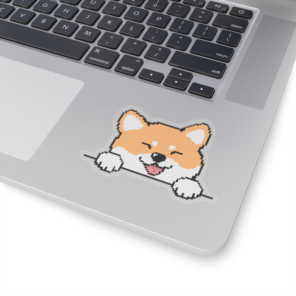 Eppix Kiss Cut Transparent Sticker Shiba Inu Pixel Art Illustration On Laptop 6"