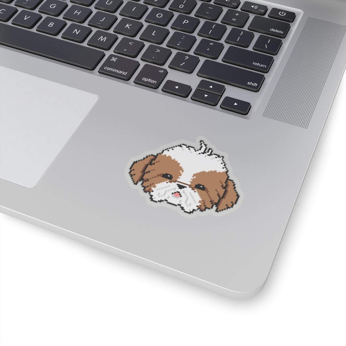 Eppix Kiss Cut Transparent Sticker Shih Tzu Pixel Art Illustration On Laptop 4"