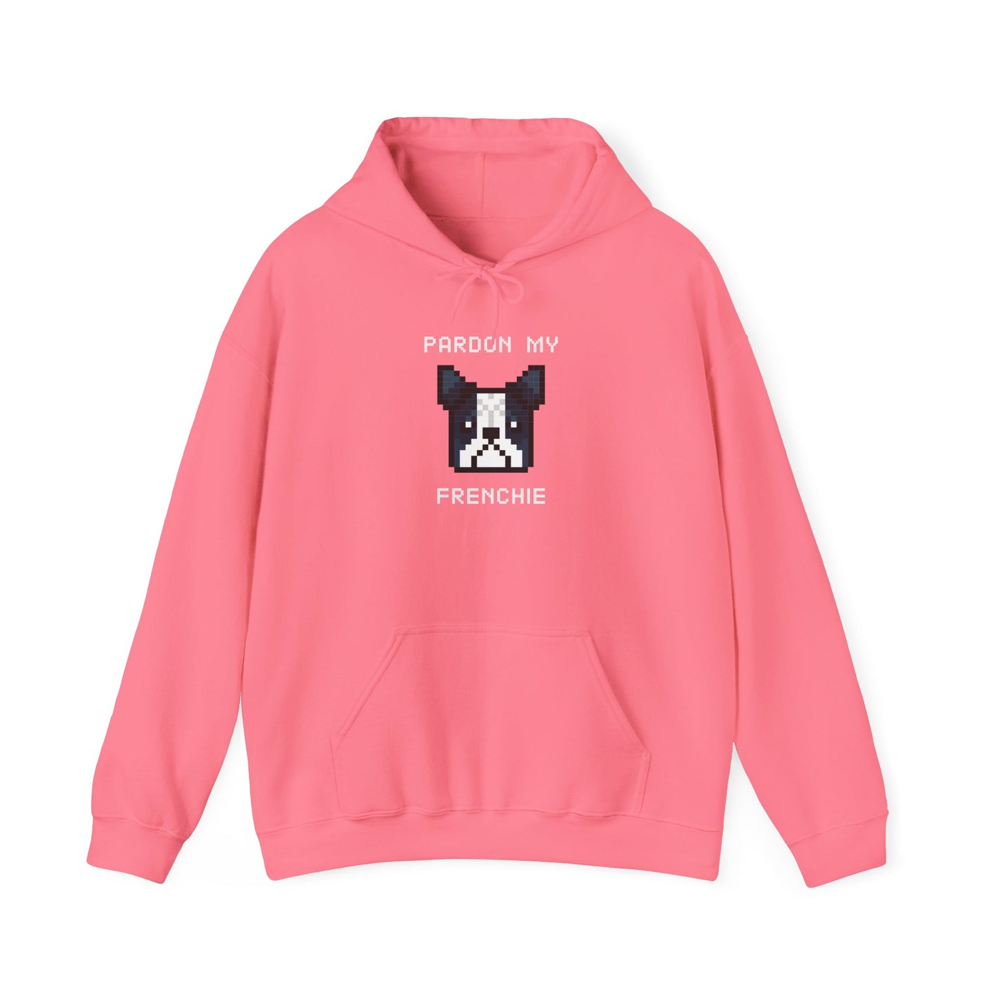 EPPIX Essential Hoodie Safety Pink Pardon My Frenchie Front