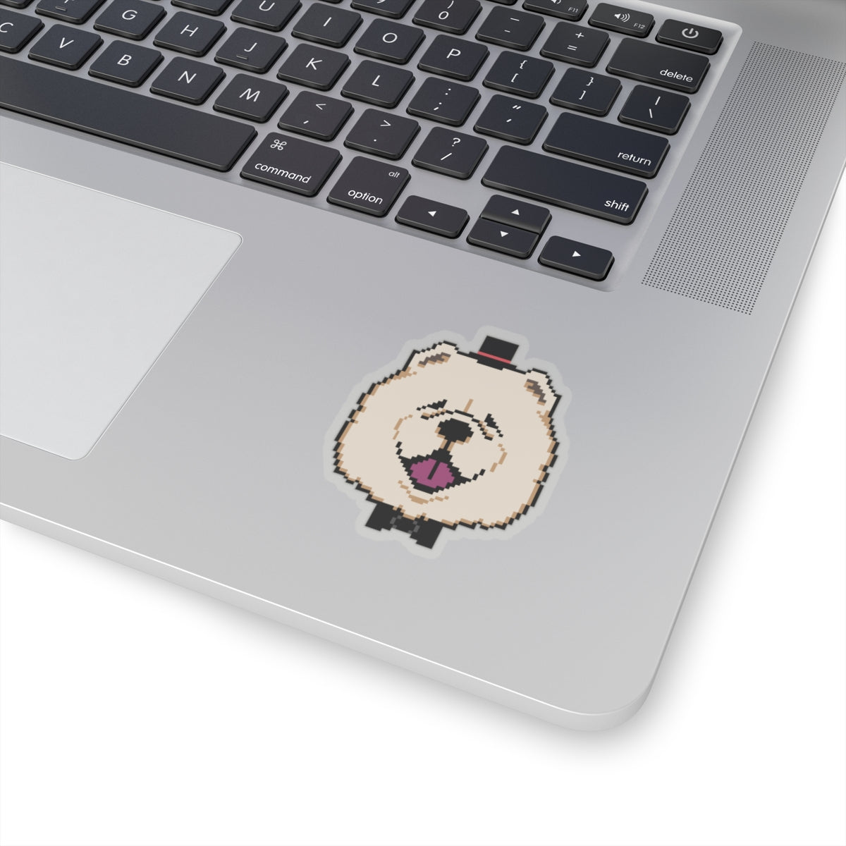 Eppix Kiss Cut Transparent Sticker Chow Chow Pixel Art Illustration On Laptop 4"