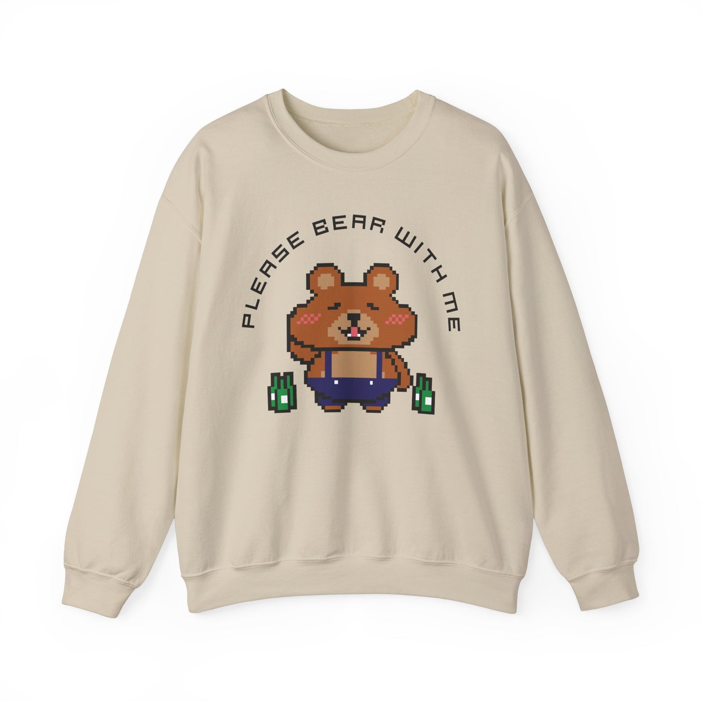 EPPIX Unisex Heavy Blend Crewneck Sweatshirt - Please Bear With Me Funny Pixel Art Illustration