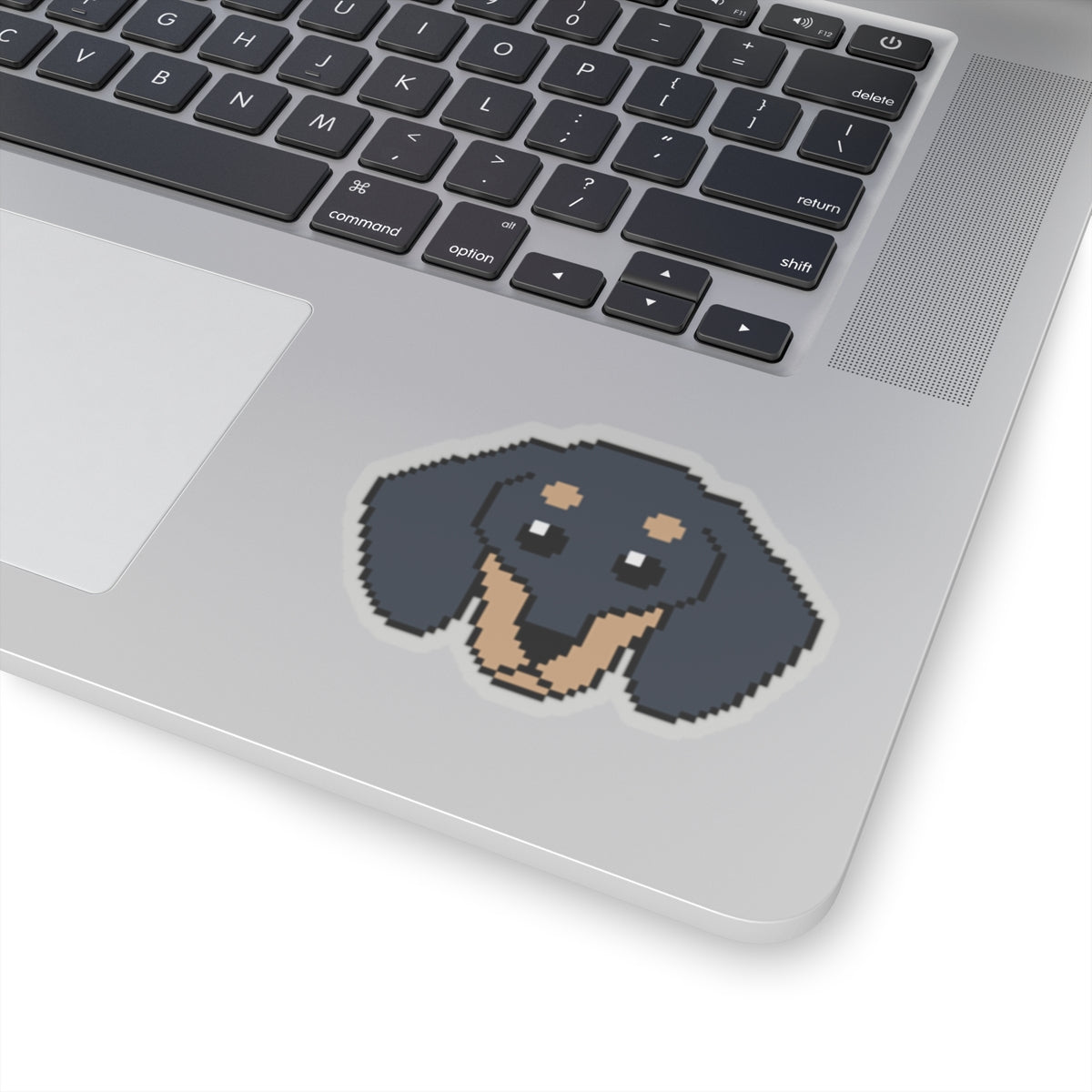 Eppix Kiss Cut Transparent Sticker Dachsund Pixel Art Illustration On Laptop 6"