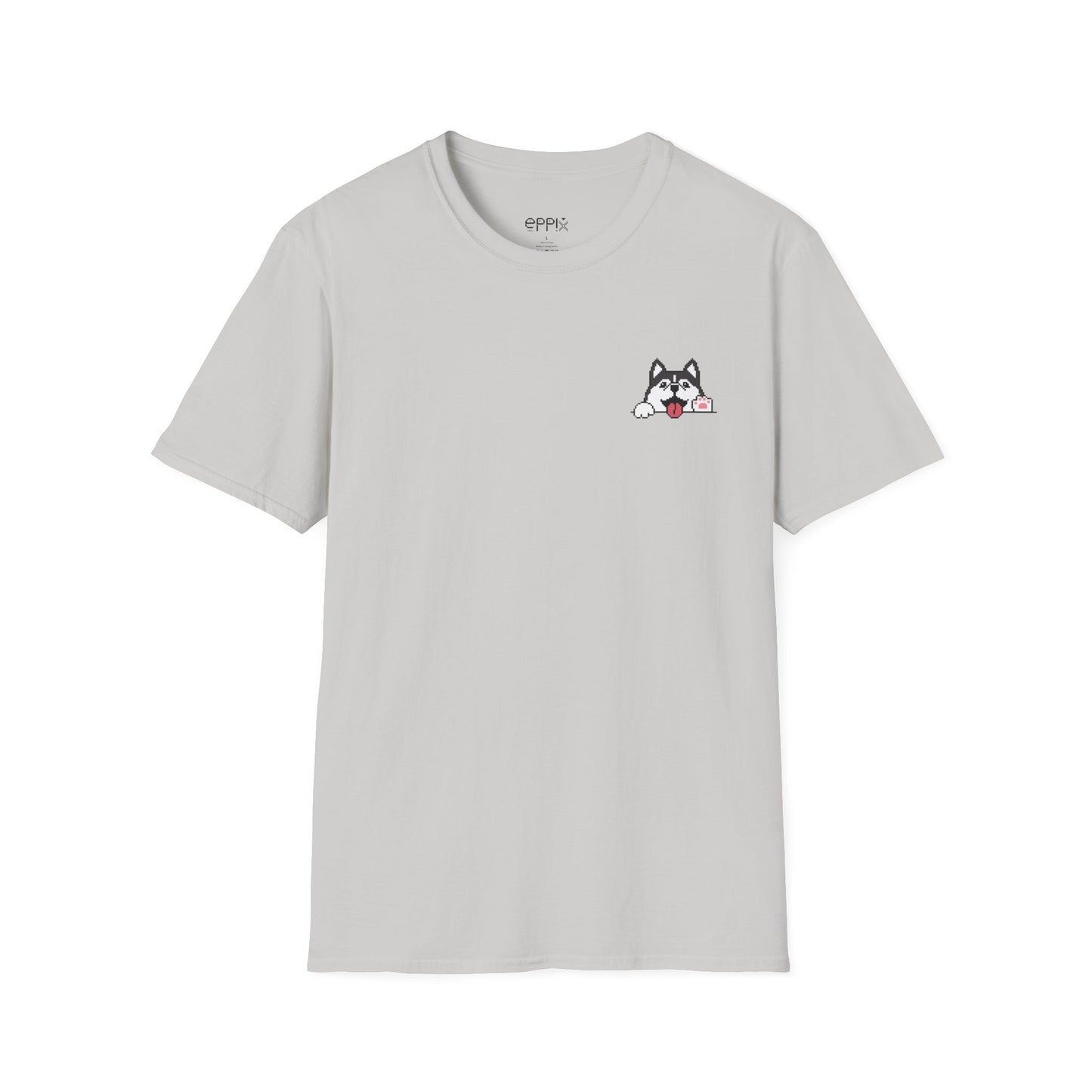 Camiseta unisex Softstyle de EPPIX: ilustración de perro pixelado de husky siberiano y malamute de Alaska 