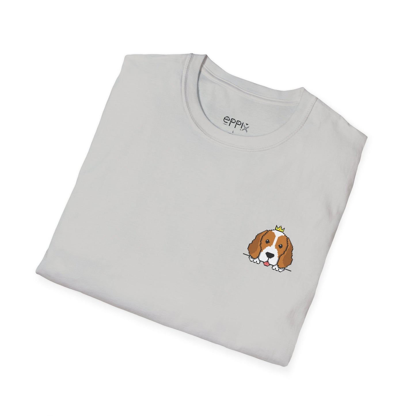 EPPIX Unisex Softstyle T-Shirt - King Beagle Pixel Dog Illustration Prince Princess Queen