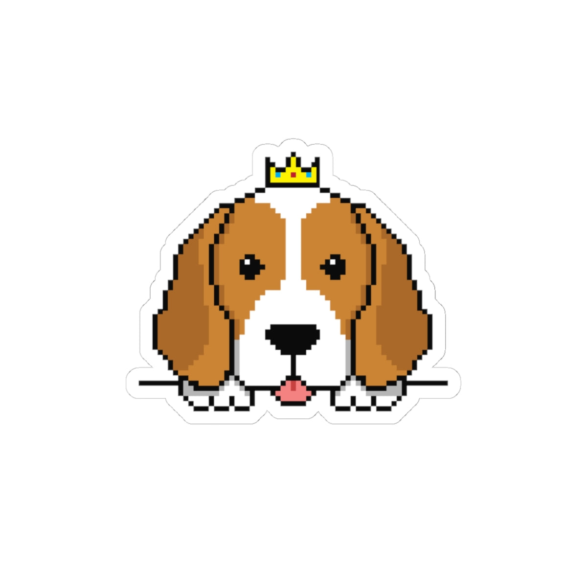 Eppix Kiss Cut Vinyl Sticker Beagle Pixel Art Illustration