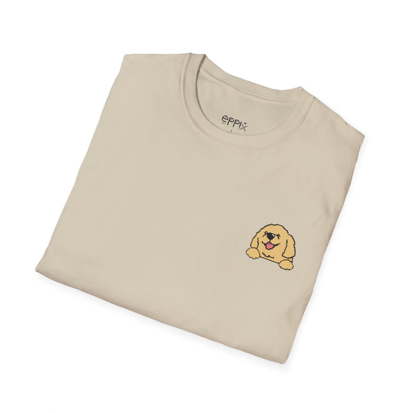 EPPIX Unisex Softstyle T-Shirt - Gentle Golden Retriever Pixel Dog Illustration Good Boy