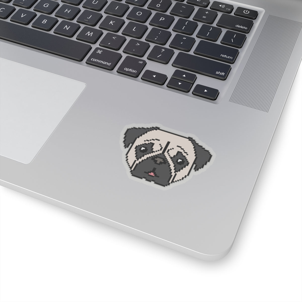 Eppix Kiss Cut Transparent Sticker Pug Pixel Art Illustration On Laptop 4"