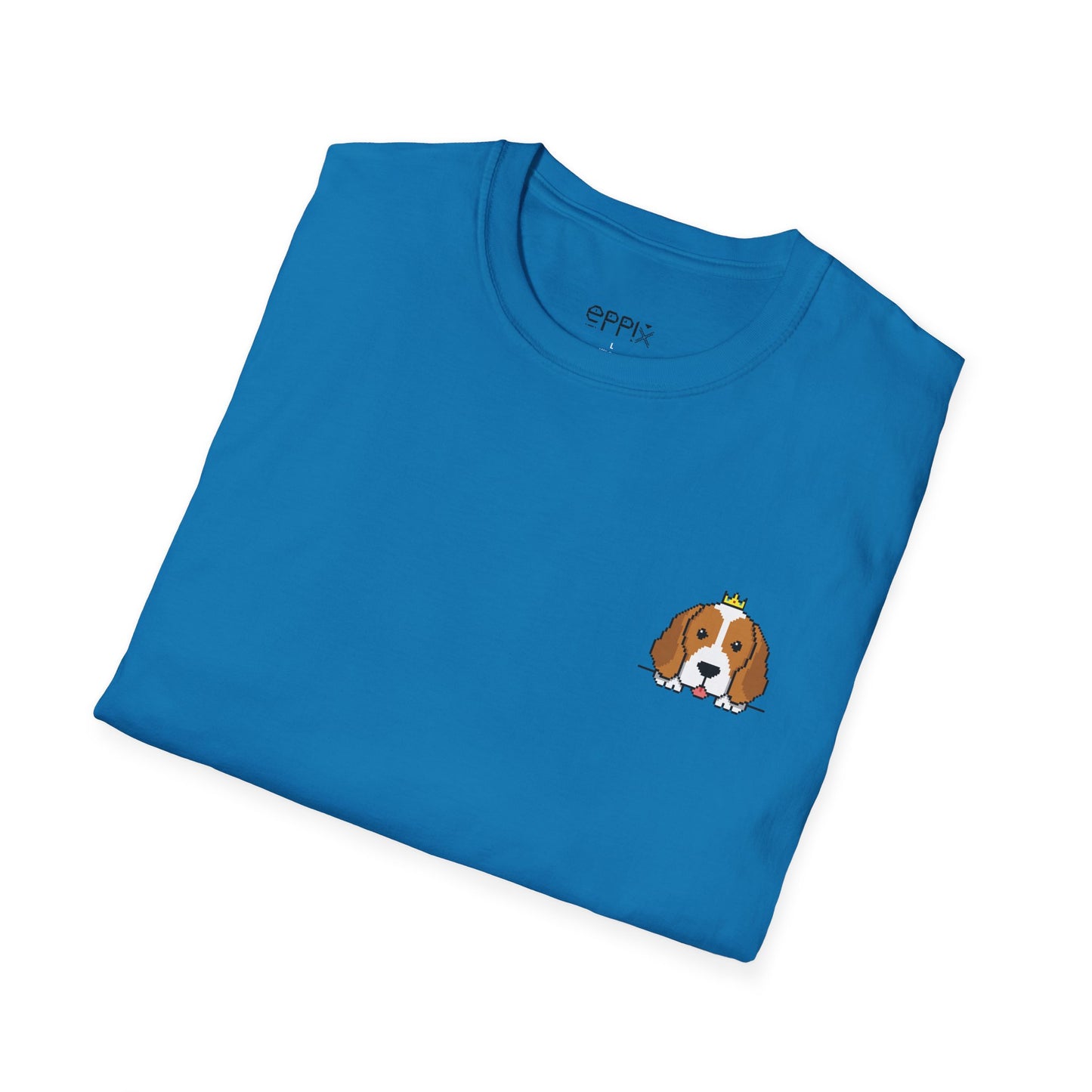 EPPIX Unisex Softstyle T-Shirt - King Beagle Pixel Dog Illustration Prince Princess Queen