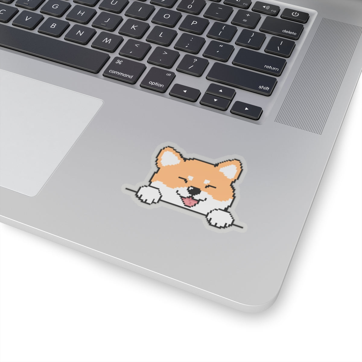 Eppix Kiss Cut Transparent Sticker Shiba Inu Pixel Art Illustration On Laptop 4"