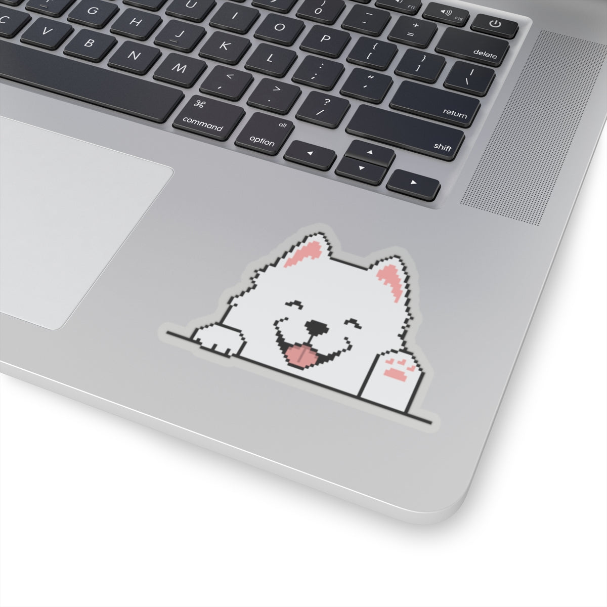 Eppix Kiss Cut Transparent Sticker Samoyed Pixel Art Illustration On Laptop 6"