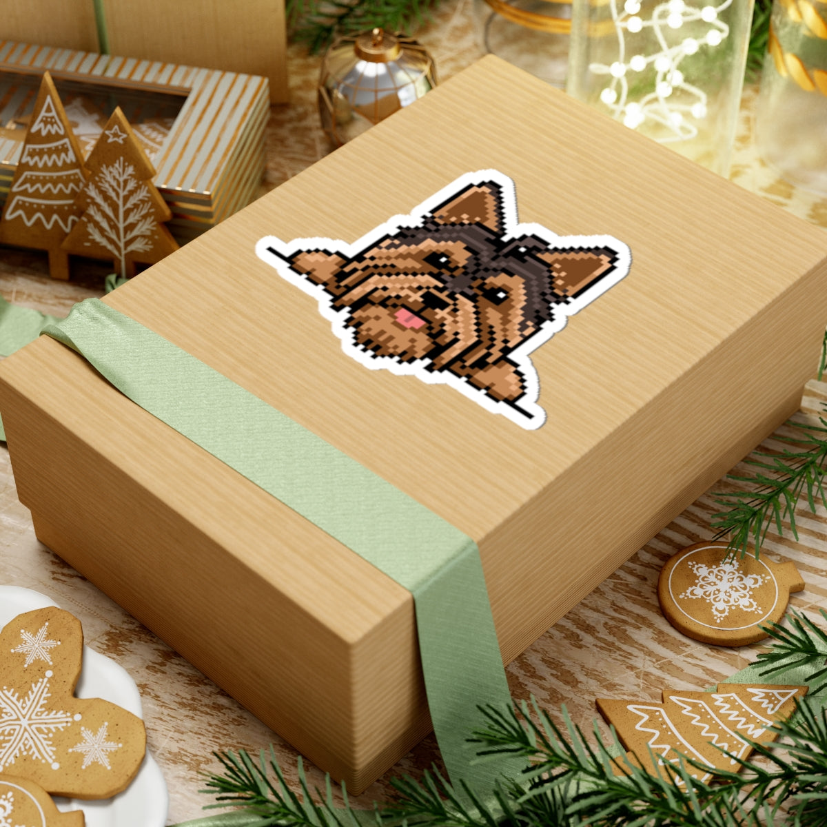 Eppix Kiss Cut Vinyl Sticker Yorkshire Terrier Yorkie Pixel Art Illustration On Box 6"