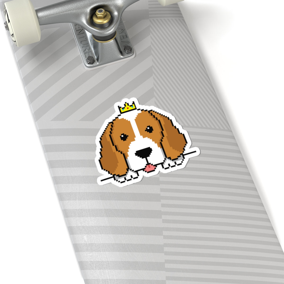 Eppix Kiss Cut Vinyl Sticker Beagle Pixel Art Illustration On Skateboard 6"