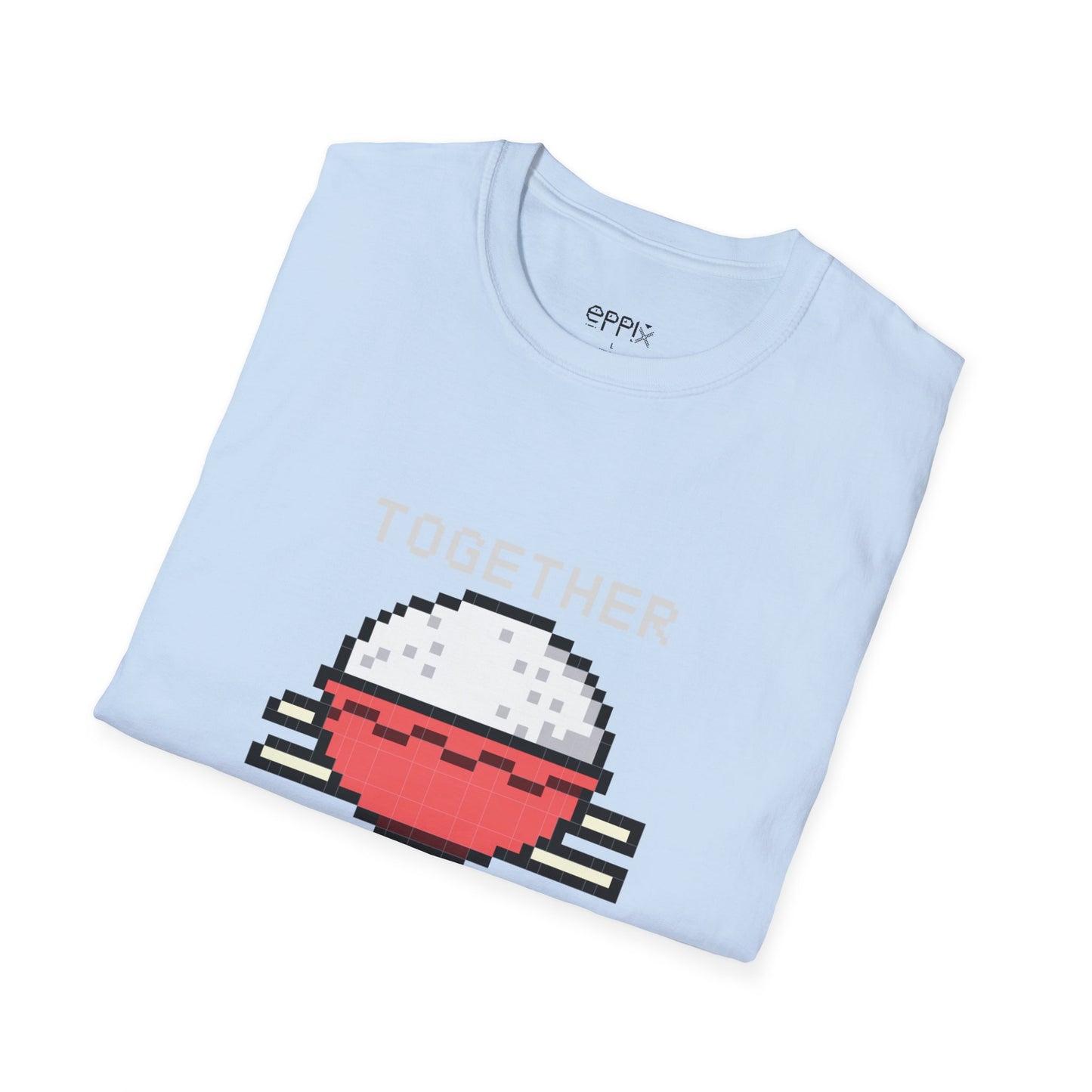 EPPIX Unisex Softstyle T-Shirt - Pixel Rice Illustration Together We Rice