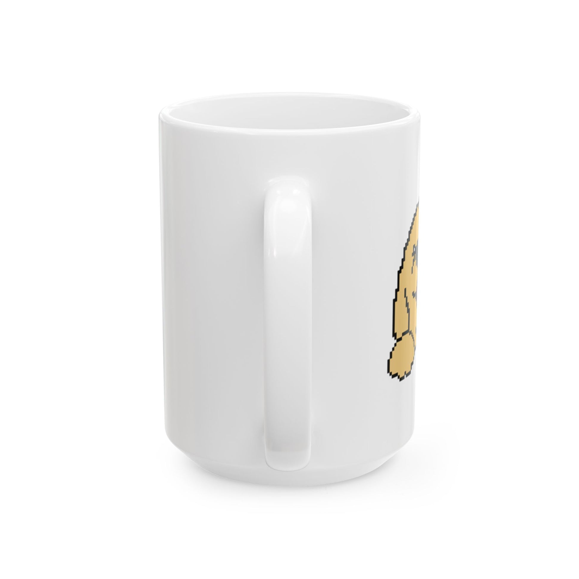 Eppix White Ceramic Mug Golden Retriever Pixel Art Illustration Back 15oz