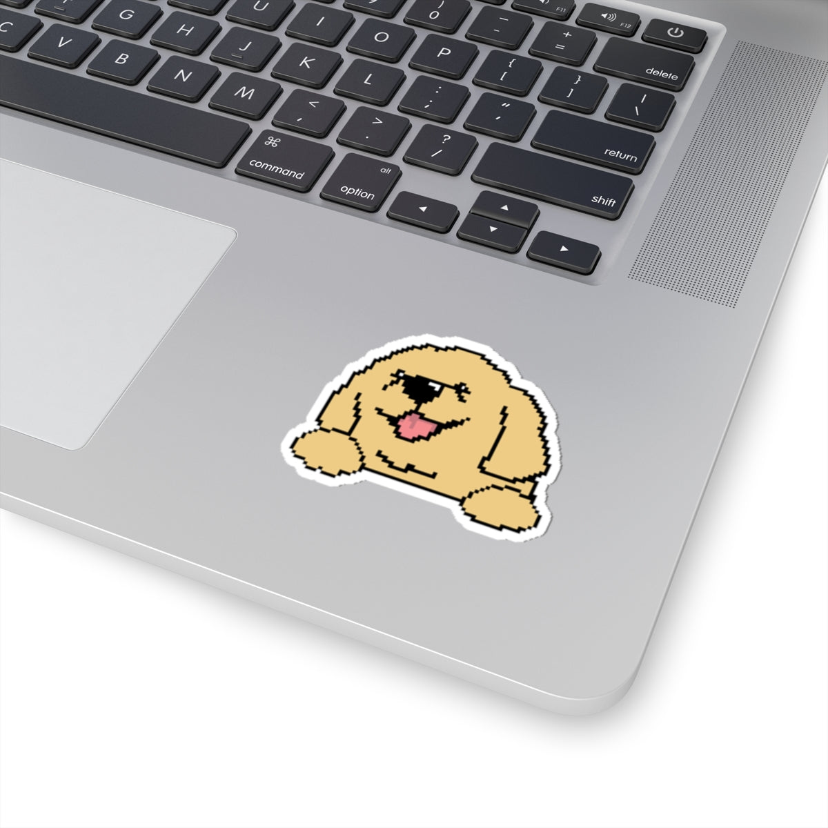 Eppix Kiss Cut Vinyl Sticker Golden Retriever Pixel Art Illustration On Laptop 4"